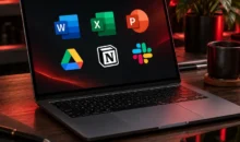 Portátil con aplicaciones de productividad y herramientas online